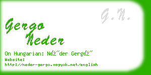 gergo neder business card